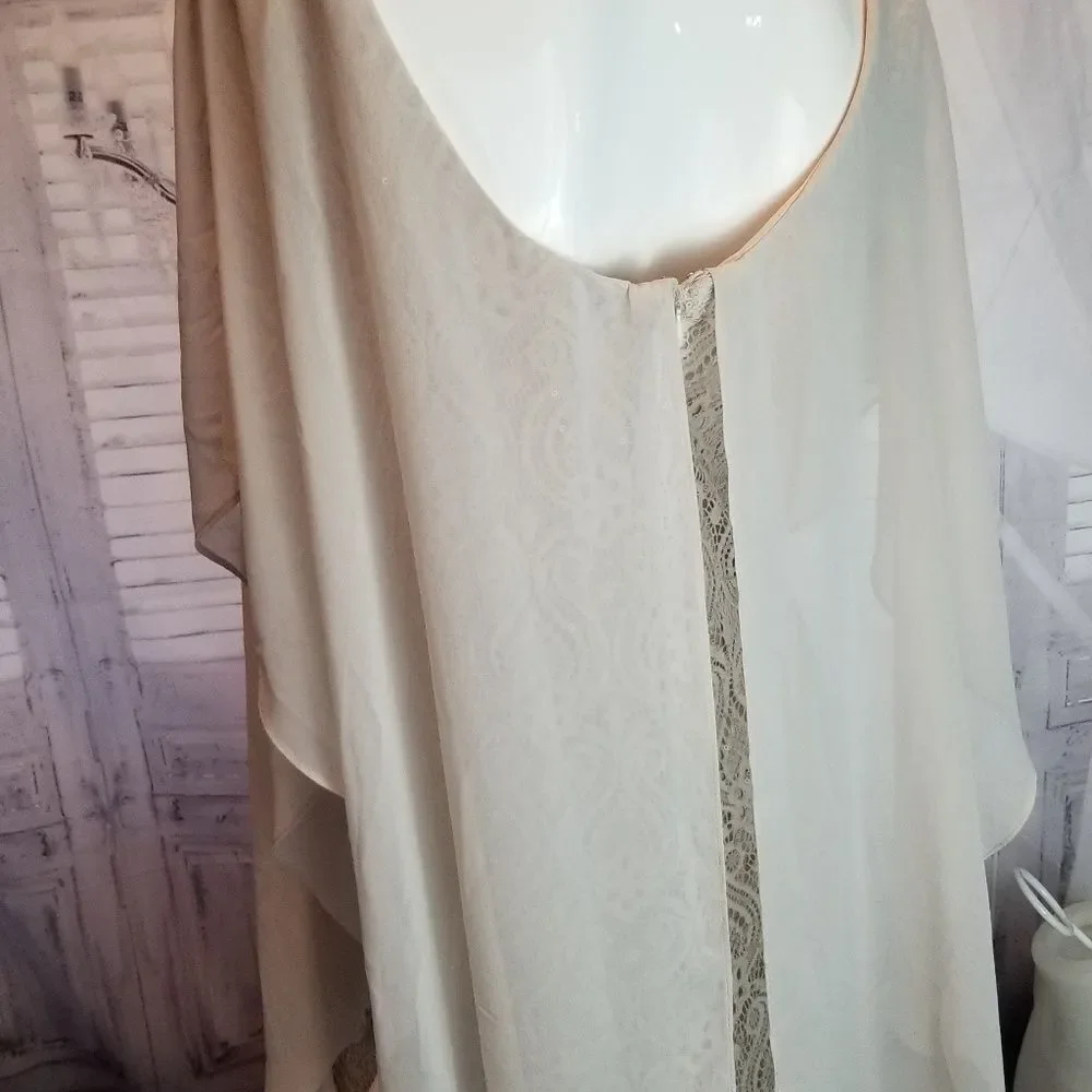 R&M Richards sz 8‎ medium lace evening dress sheer